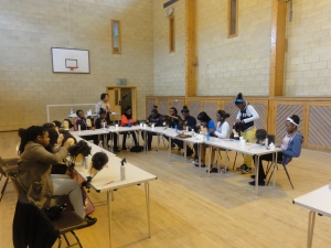 Class work in action at the Hair Braiding Summer school